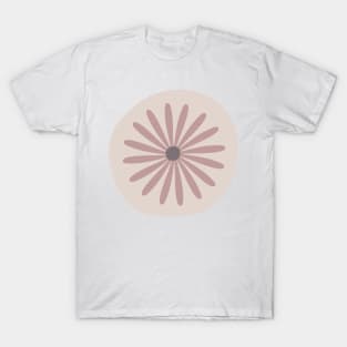 Minimalist Abstract  Flower Circle  Cute Minimali Pink  design T-Shirt